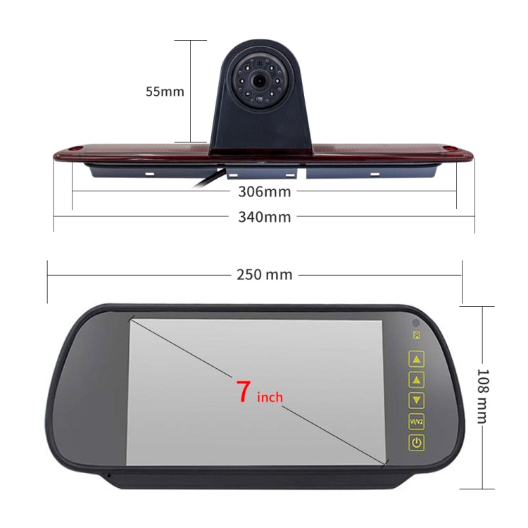 PZ461 Car Waterproof High Position Tail Light Brake Light View Camera + 7 inch Rearview Monitor for Mercedes Benz / Volkswagen, PZ461 + 7 inch Rearview Monitor PZ461 Car Waterproof High Position Tail Light Brake Light View Camera + 7 inch Rearview Monitor for Mercedes Benz / Volkswagen, PZ461 + 7 inch Rearview Monitor